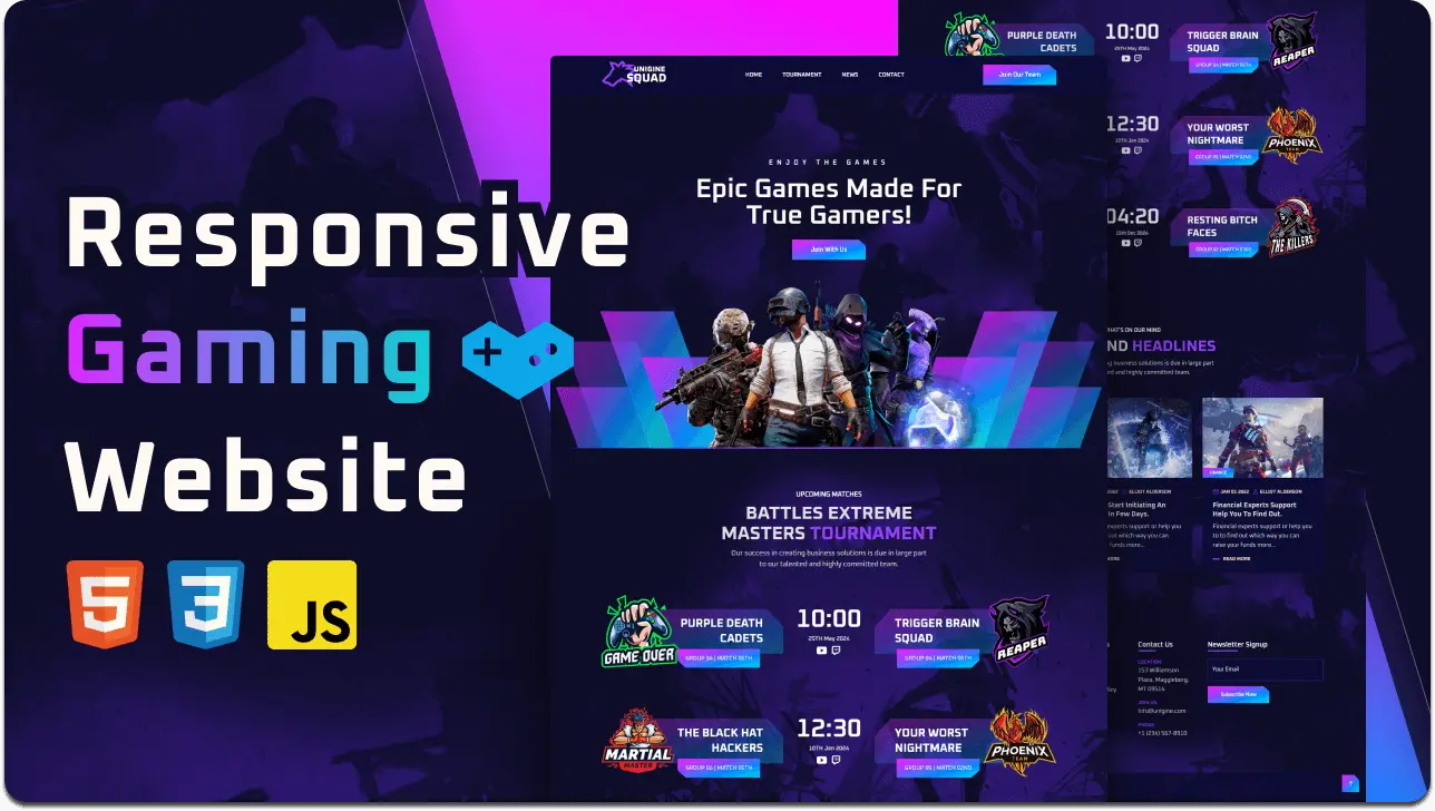 Unigine eSports Gaming Website